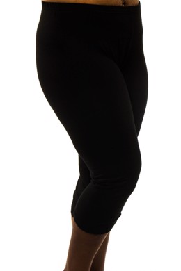MXO leggings med elastik i taljen i sort bomulds jersey til damer. 